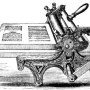Ilustração da prensa litográfica